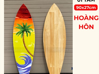 Ván lướt sóng decor chủ đề Đại Dương - Hoàng Hôn cao 90cm [Gỗ dày - chuẩn đẹp] VLS-12